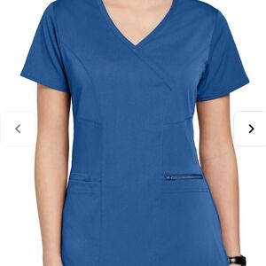Blue Women's Scrub V-Neck Top